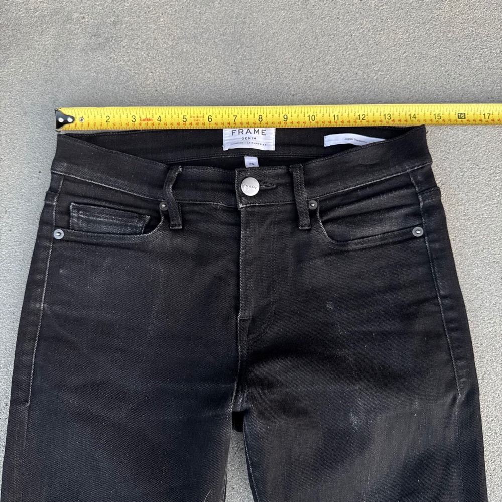 FRAME Denim Jagger True Skinny Jeans Noir Black Size 29 LMHSS278 Womens - Picture 6 of 12
